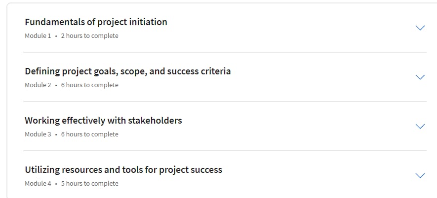 Course topics · Coursera — Project Initiation: Starting a Successful Project 2023-12