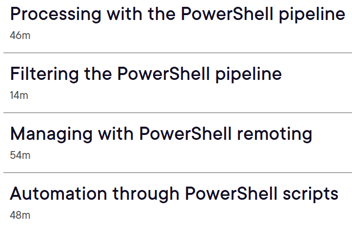 Course topics · Putting PowerShell to Work 2026-6