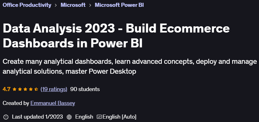 Pictures · Udemy — Data Analysis 2023 – Build Ecommerce Dashboards in Power BI 2023-1