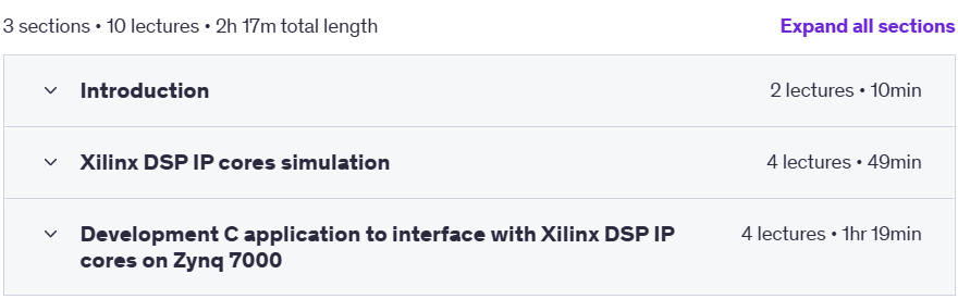 Course topics · Udemy — Mastering Xilinx DSP IP Cores: FIR, CIC, DDS, FFT 2025-3