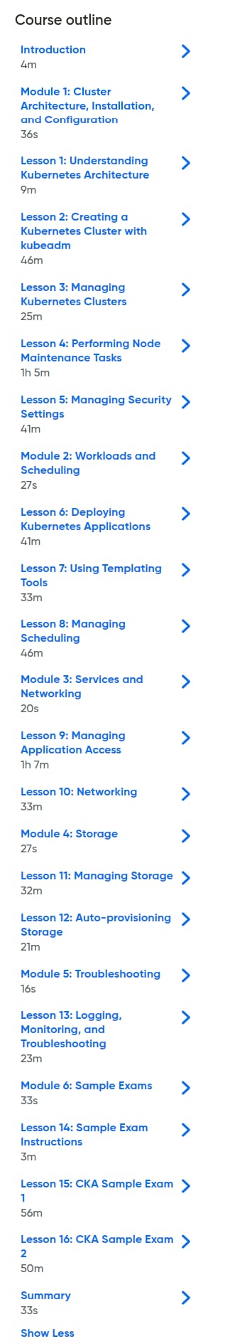 Course topics · Oreilly — Certified Kubernetes Administrator (CKA), 4th Edition 2025-2