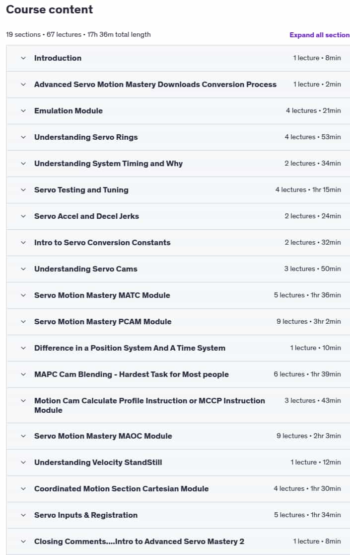 कोर्स के विषय · प्रगतिशील Servo Motion Mastery 1 (एक्सएनयूएमएक्स PLC प्रोग्रामिंग) 2020-11