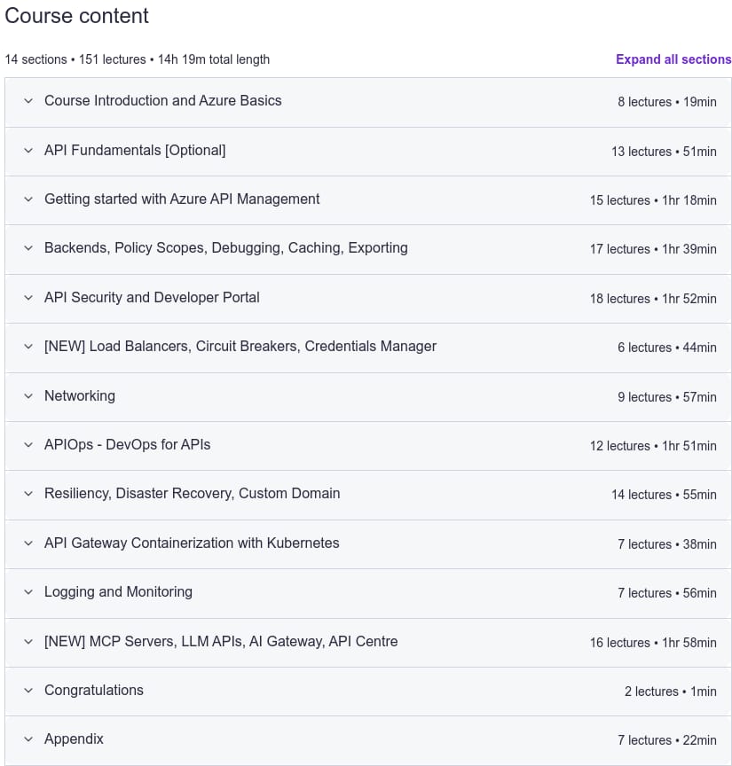 Course topics · Azure API Management Masterclass 2026-7