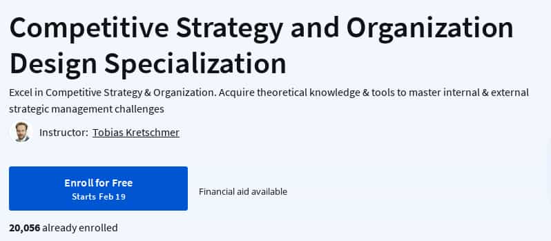 Pictures · Coursera — Competitive Strategy and Organization Design Specialization 2025-2