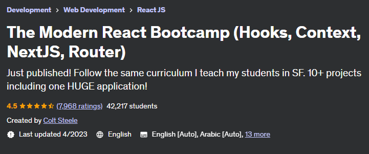 Pictures · The Modern React Bootcamp (Hooks, Context, NextJS, Router) 2023-4
