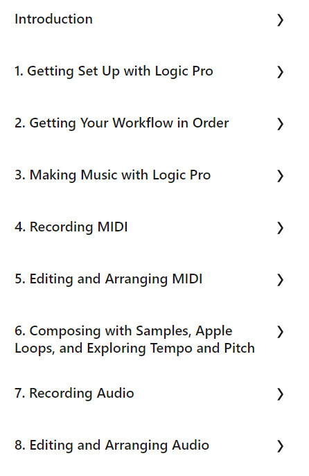 课程主题 · Logic Pro 基本培训 2024-9