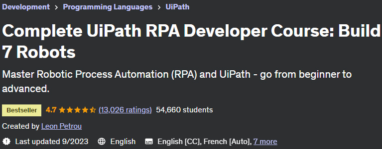Pictures · Udemy — Complete UiPath RPA Developer Course: Build 7 Robots 2023-4