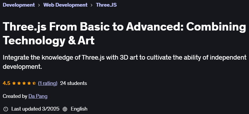 Pictures · Three.js From Basic to Advanced: Combining Technology & Art 2025-3