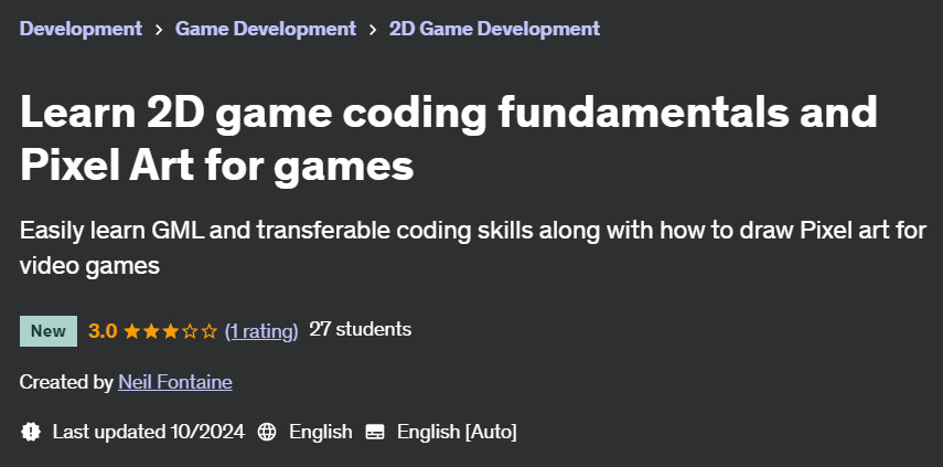 Pictures · Learn 2D game coding fundamentals and Pixel Art for games 2024-9