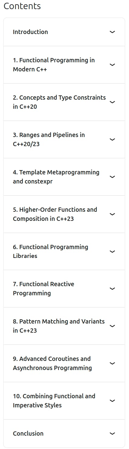 Course topics · LinkedIn — Functional Programming in C++ 2025-2