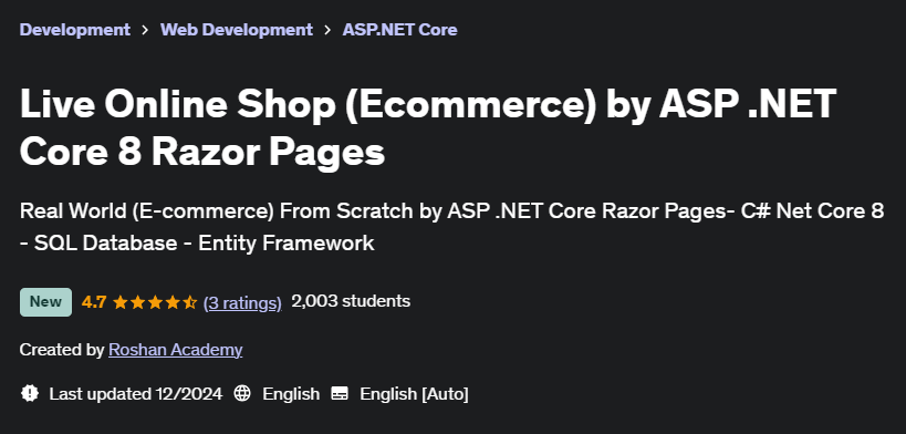 Pictures · Udemy — Live Online Shop (Ecommerce) by ASP .NET Core 8 Razor Pages 2024-12