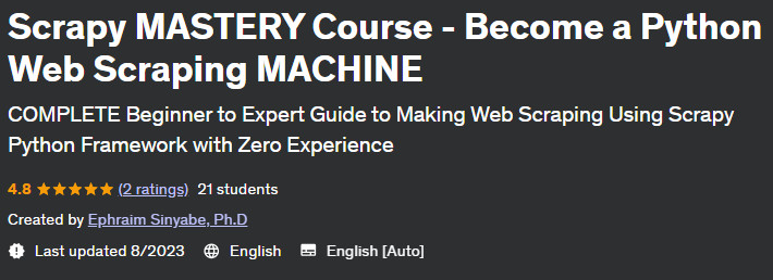 Pictures · Udemy — Scrapy MASTERY Course – Become a Python Web Scraping MACHINE 2023-8