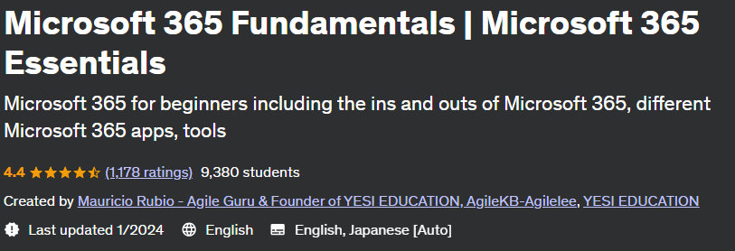 Pictures · Udemy — Microsoft 365 Fundamentals | Microsoft 365 Essentials 2024-1