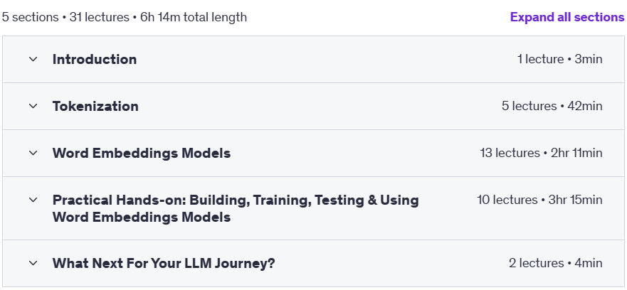 Course topics · LLMs Foundations: Tokenization and Word Embeddings Models 2025-9