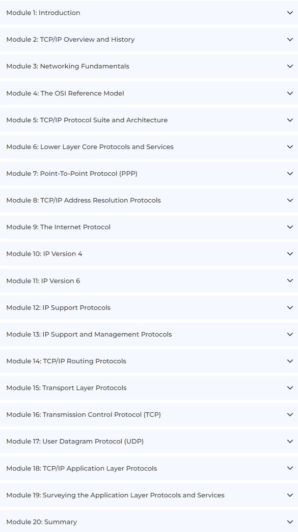 Course topics · Oreilly — TCP/IP Fundamentals LiveLessons, 2nd Edition 2021-8