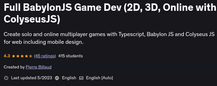 Pictures · Udemy — Full BabylonJS Game Dev (2D, 3D, Online with ColyseusJS) 2023-5