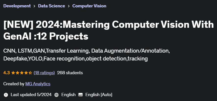 Pictures · Udemy — [NEW] 2024:Mastering Computer Vision With GenAI :12 Projects 2024-5