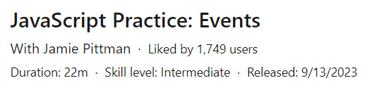 Pictures · LinkedIn — JavaScript Practice: Events 2023-9