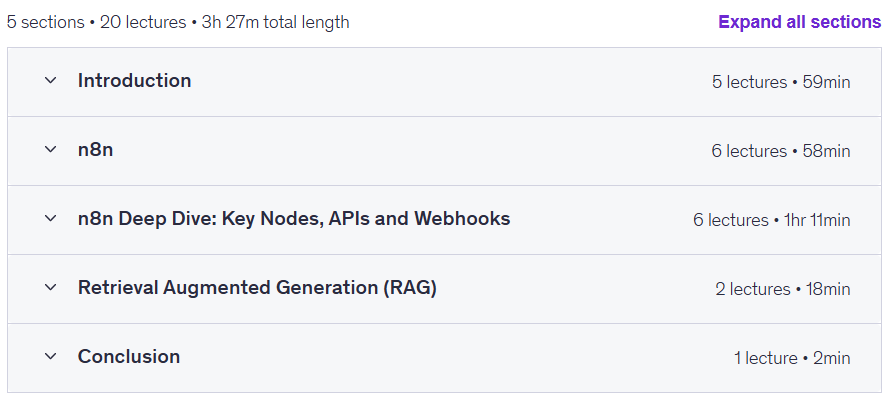 课程主题 · AI 代理和自动化(没有代码): n8n, Zapier , APIs , RAGs 2025-9