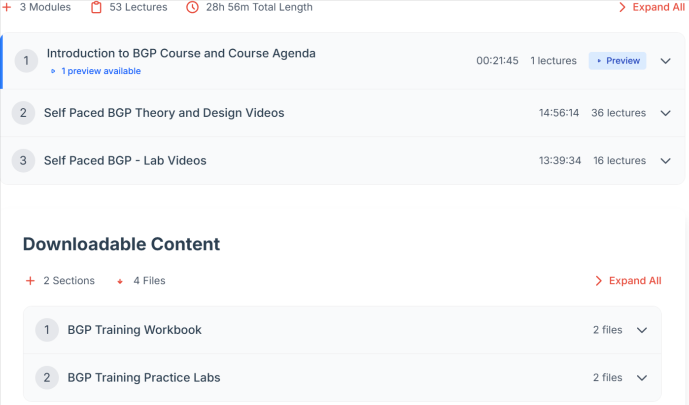 Course topics · OrhanErgun — Self Paced BGP Training 2021-1