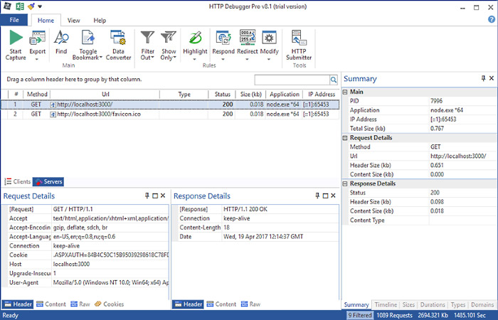 Bilder · HTTP Debugger Profis 10.4