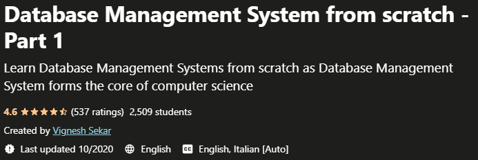 Pictures · Udemy — Database Management System from scratch – Part 1 2020-2