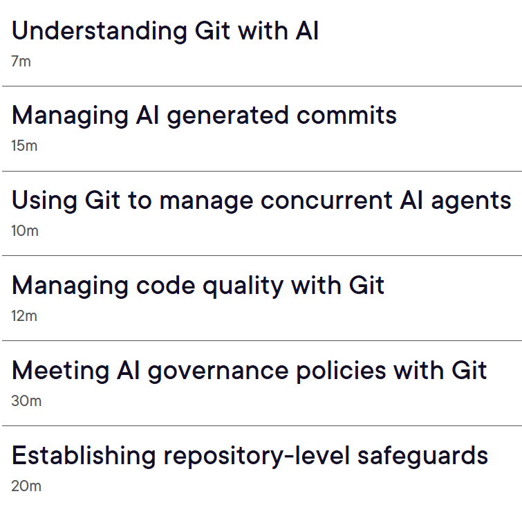 课程主题 · Git 在 AI 代理时代 2026-8