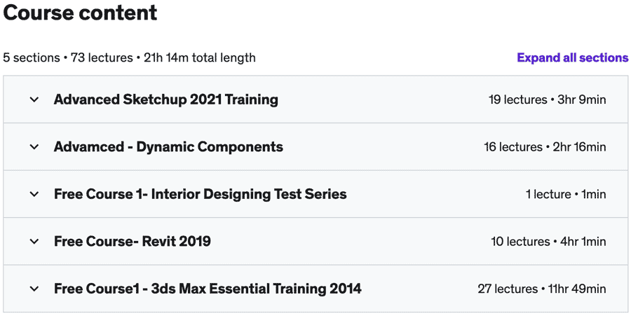 Course topics · Advanced Sketchup Pro 2021- 2022 2021-11