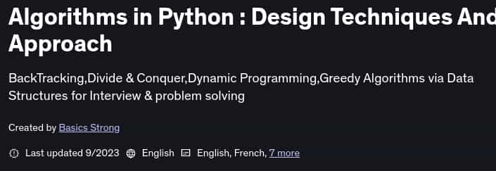 Pictures · Udemy — Algorithms in Python : Design Techniques And Approach 2023-9