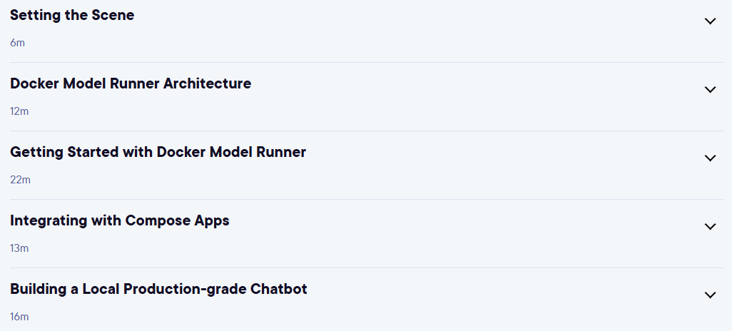 Course topics · Getting Started with Docker and AI 2025-7