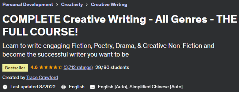 Pictures · Udemy — COMPLETE Creative Writing – All Genres – THE FULL COURSE! 2022-10