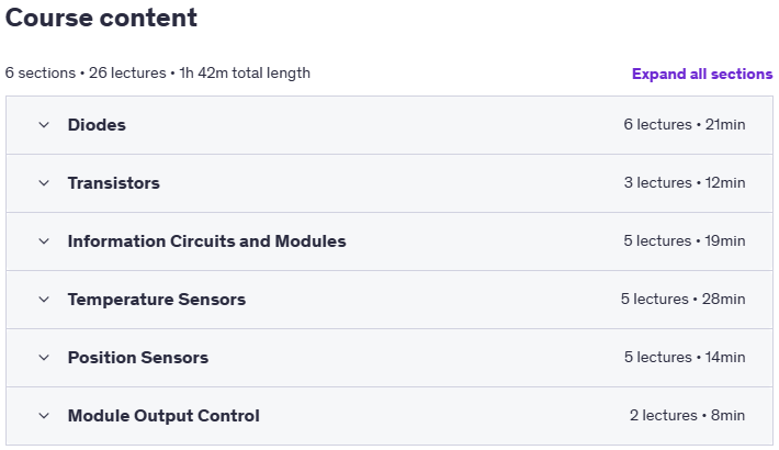 Course topics · Automotive Electronics 2023-11