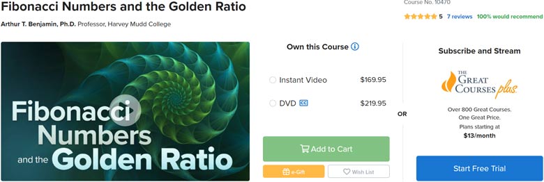 Pictures · The Greate Courses — Fibonacci Numbers and the Golden Ratio 2024-4