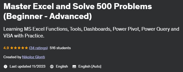 Pictures · Udemy — Master Excel and Solve 500 Problems (Beginner – Advanced) 2023-11