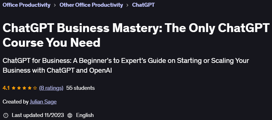 Pictures · Udemy — ChatGPT Business Mastery: The Only ChatGPT Course You Need 2023-11
