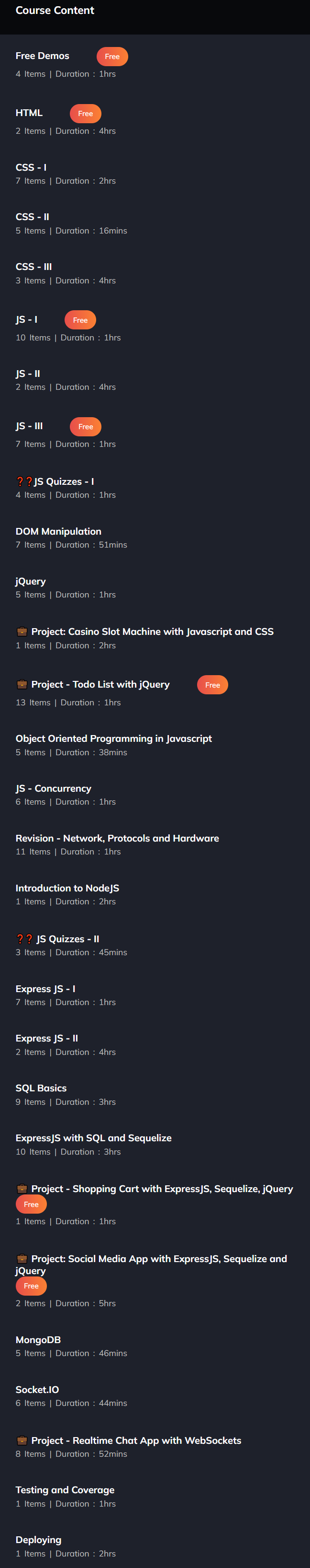 Course topics · Coding Blocks — Full Stack Web Development with NodeJS Master Course 2024-9