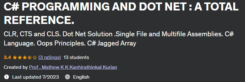 Pictures · Udemy — C# PROGRAMMING AND DOT NET : A TOTAL REFERENCE. 2023-7