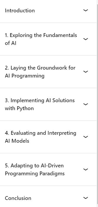 Course topics · Programming Foundations: Artificial Intelligence 2024-9