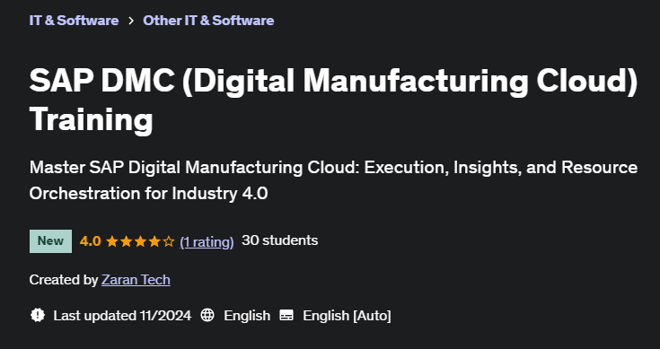 Pictures · Udemy — SAP DMC (Digital Manufacturing Cloud) Training 2024-11