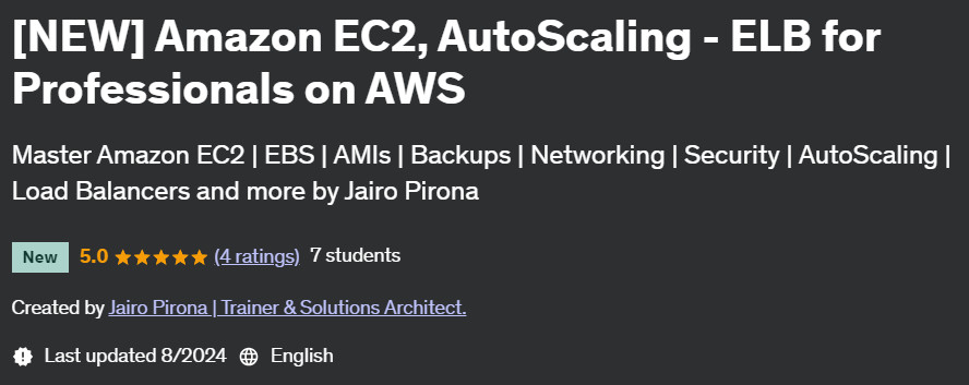 Pictures · Udemy — [NEW] Amazon EC2, AutoScaling – ELB for Professionals on AWS 2024-7