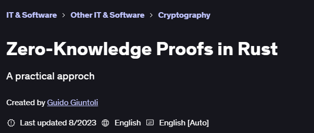 Pictures · Udemy — Zero-Knowledge Proofs in Rust 2023-8