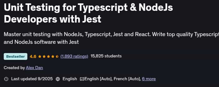 Изображения · Единица тестирования для Typescript & NodeJs Разработчики с Jest 2025-9