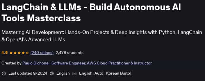 Pictures · Udemy — LangChain & LLMs – Build Autonomous AI Tools Masterclass 2024-9