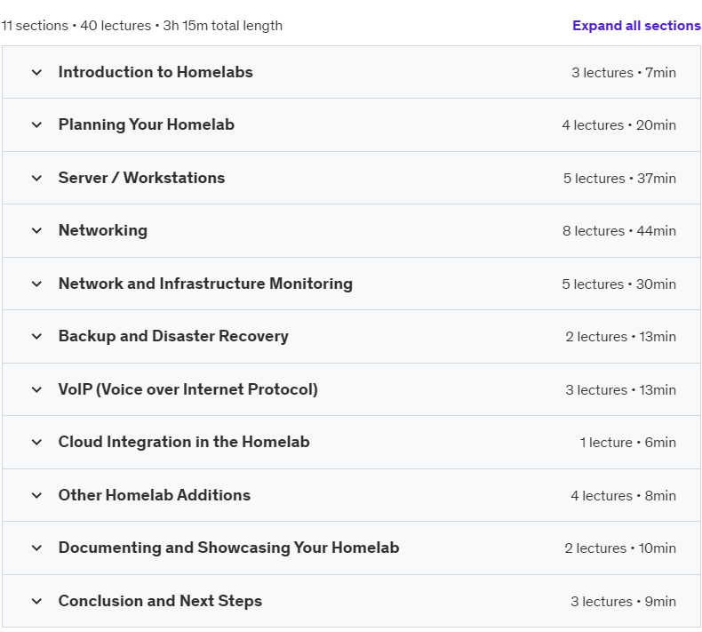 Course topics · Become an IT Expert: The Ultimate Homelab Guide 2024-8