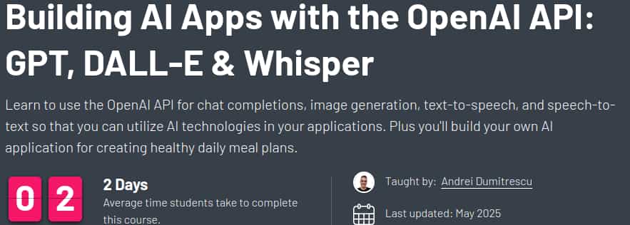 Pictures · ZeroToMastery — Building AI Apps with the OpenAI API: GPT, DALL-E & Whisper 2025-4