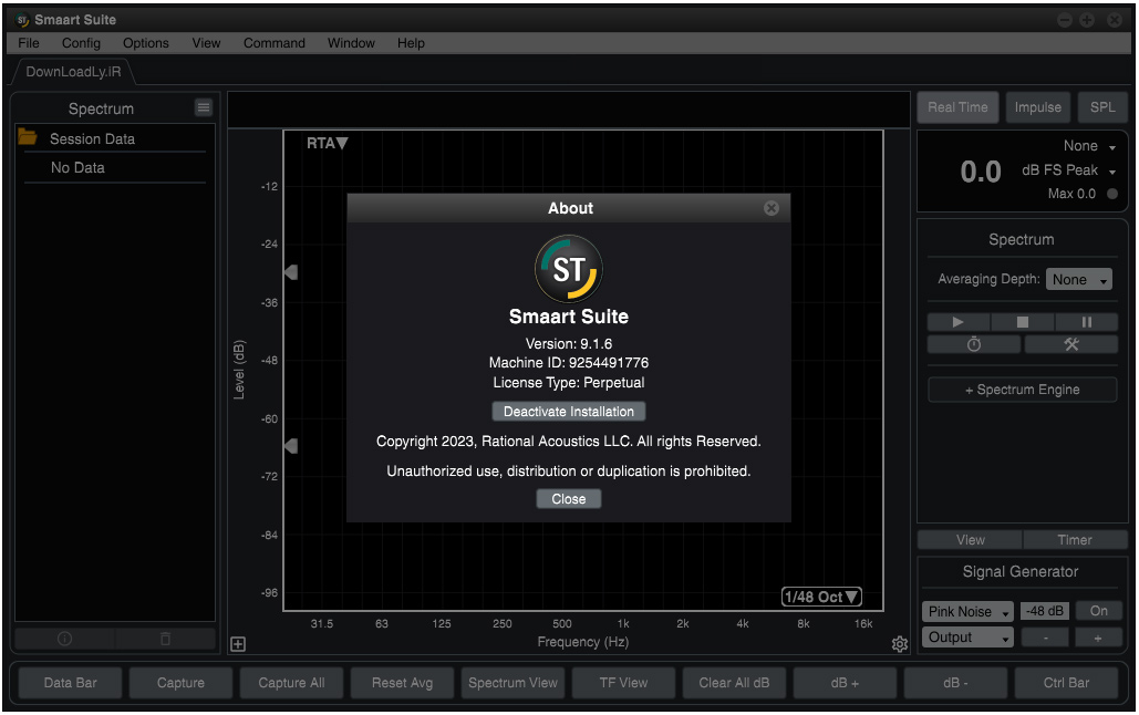 Imágenes · Rational Acoustics Smaart Suite 9.1.6