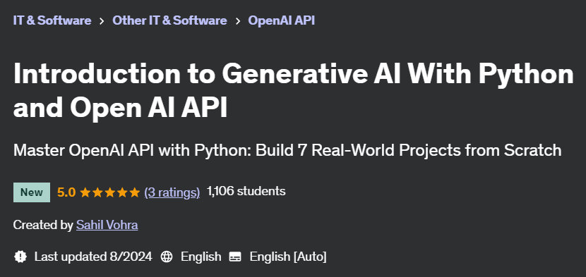 Pictures · Introduction to Generative AI With Python and Open AI API 2024-8