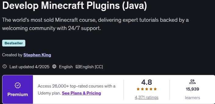 Pictures · Develop Minecraft Plugins (Java) 2025-4