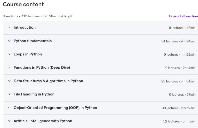 Kursthemen · Python zu AI Mastery: Der einzige Kurs, den Sie jemals benötigen (2026 2026-4