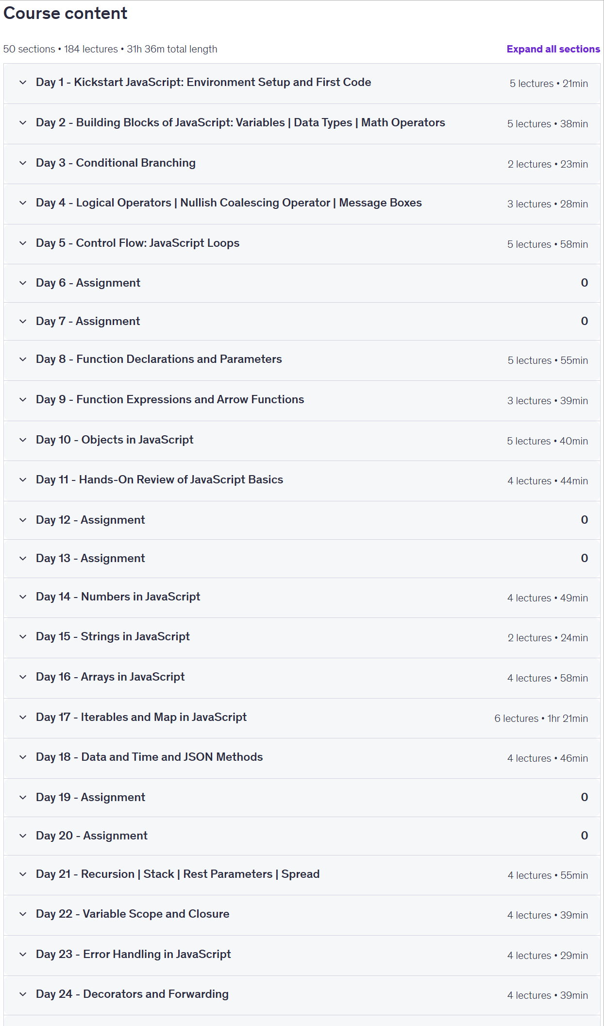 Sujets du cours · 50 Les jours de JavaScriptDe zéro à devenir un développeur 2026-7